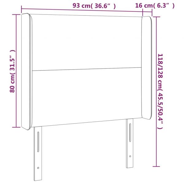 Kopfteil mit Ohren Hellgrau 93x16x118/128 cm Stoff