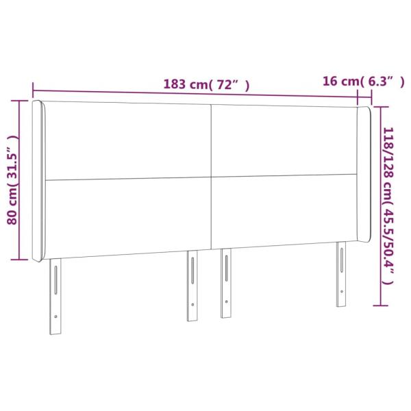 Kopfteil mit Ohren Dunkelgrau 183x16x118/128 cm Stoff