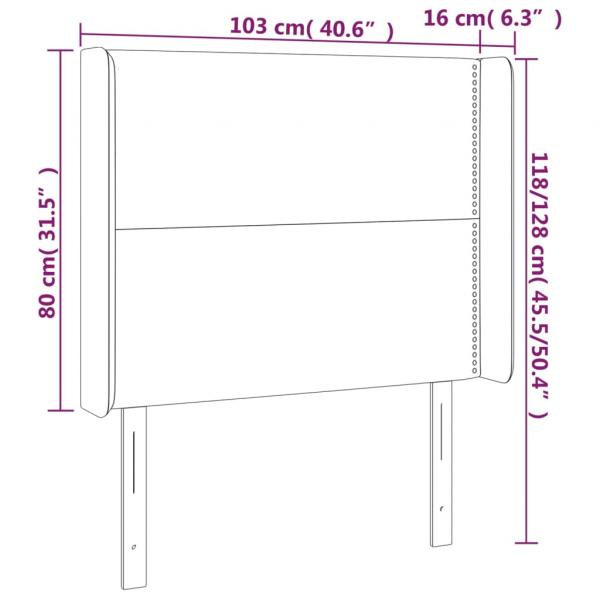 Kopfteil mit Ohren Hellgrau 103x16x118/128 cm Stoff