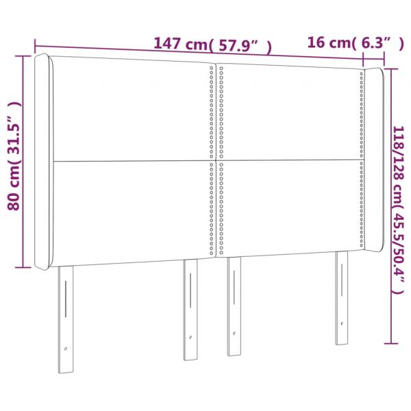 Kopfteil mit Ohren Dunkelgrau 147x16x118/128 cm Stoff