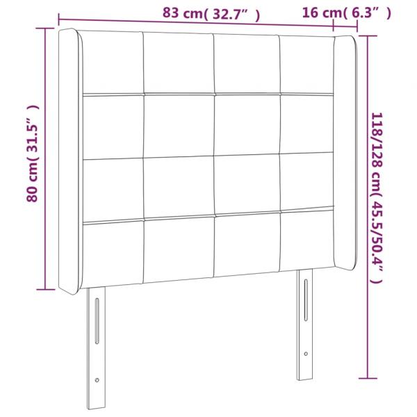 Kopfteil mit Ohren Schwarz 83x16x118/128 cm Stoff