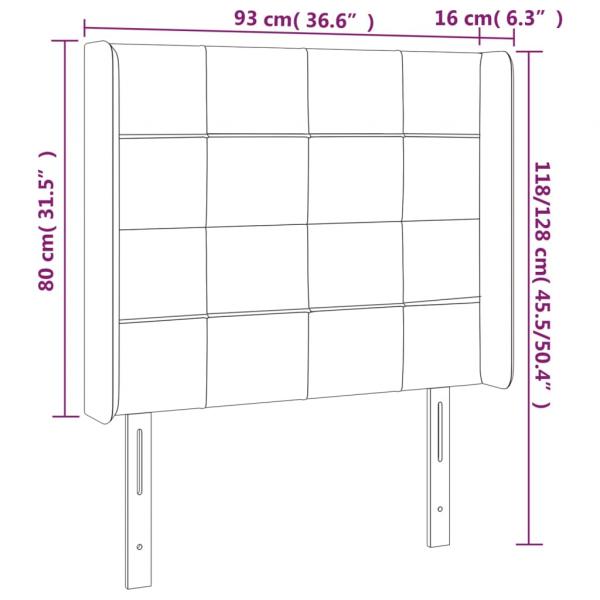 Kopfteil mit Ohren Dunkelgrau 93x16x118/128 cm Stoff