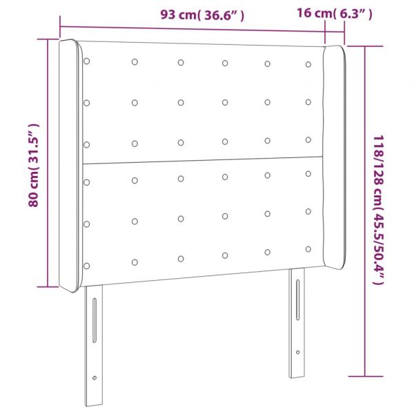 Kopfteil mit Ohren Schwarz 93x16x118/128 cm Kunstleder