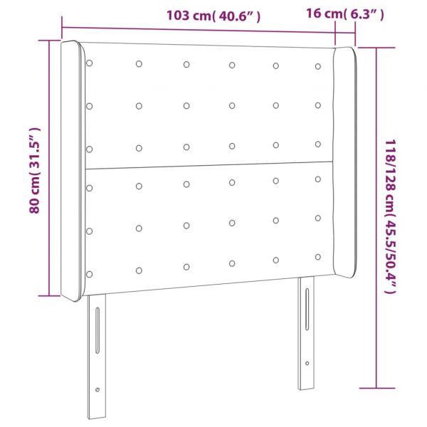 Kopfteil mit Ohren Schwarz 103x16x118/128 cm Kunstleder