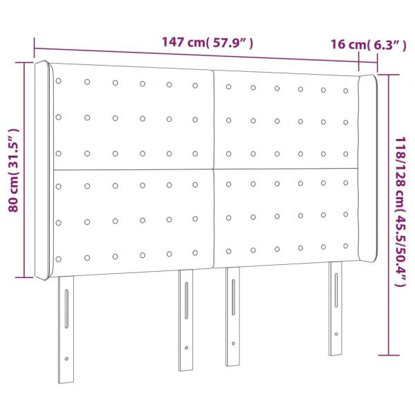 Kopfteil mit Ohren Schwarz 147x16x118/128 cm Kunstleder