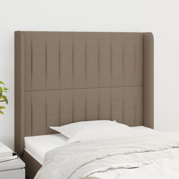 ARDEBO.de - Kopfteil mit Ohren Taupe 93x16x118/128 cm Stoff