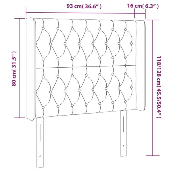 Kopfteil mit Ohren Hellgrau 93x16x118/128 cm Stoff