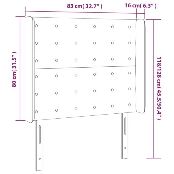 Kopfteil mit Ohren Dunkelgrau 83x16x118/128 cm Samt