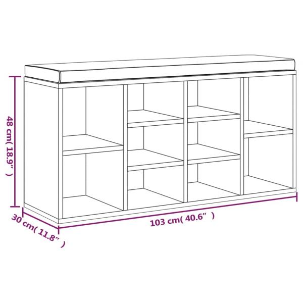 Schuhbank Hochglanz-Weiß 103x30x48 cm Holzwerkstoff