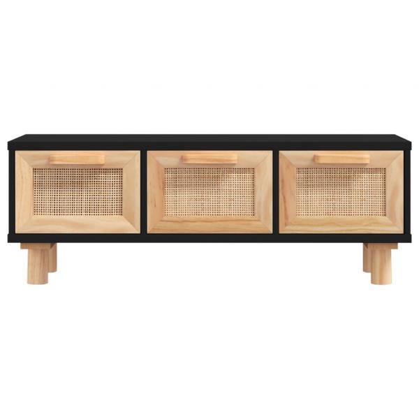 Couchtisch Schwarz 80x40x30 cm Holzwerkstoff Massivholz Kiefer