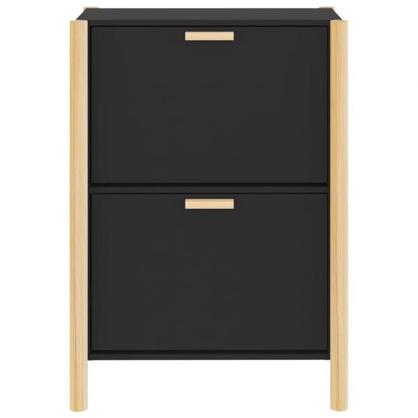 Schuhschrank Schwarz 57,5x33x80 cm Holzwerkstoff