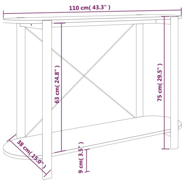 Konsolentisch Schwarz 110x38x75 cm Holzwerkstoff