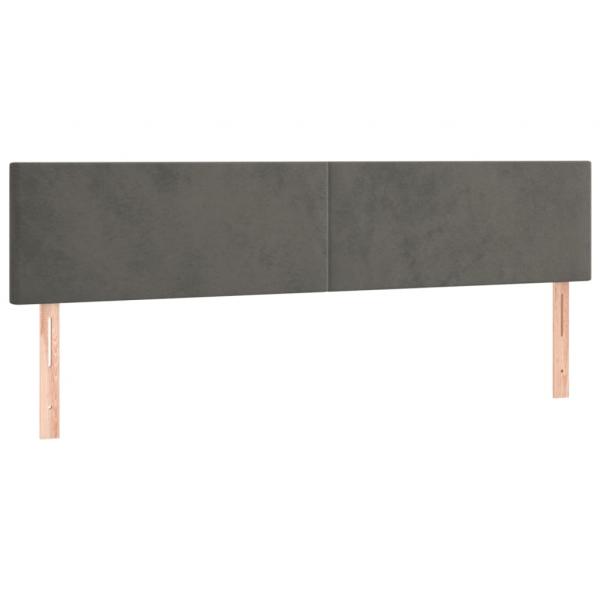 Kopfteile 2 Stk. Dunkelgrau 100x5x78/88 cm Samt