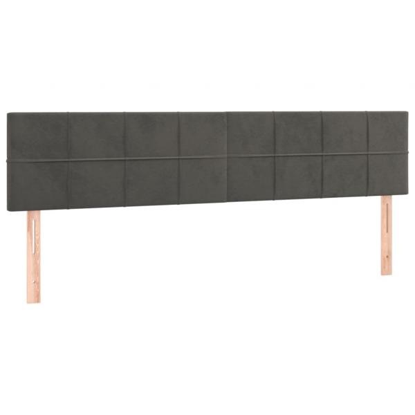 Kopfteile 2 Stk. Dunkelgrau 90x5x78/88 cm Samt