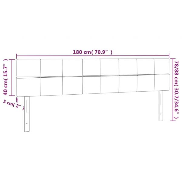 Kopfteile 2 Stk. Schwarz 90x5x78/88 cm Samt