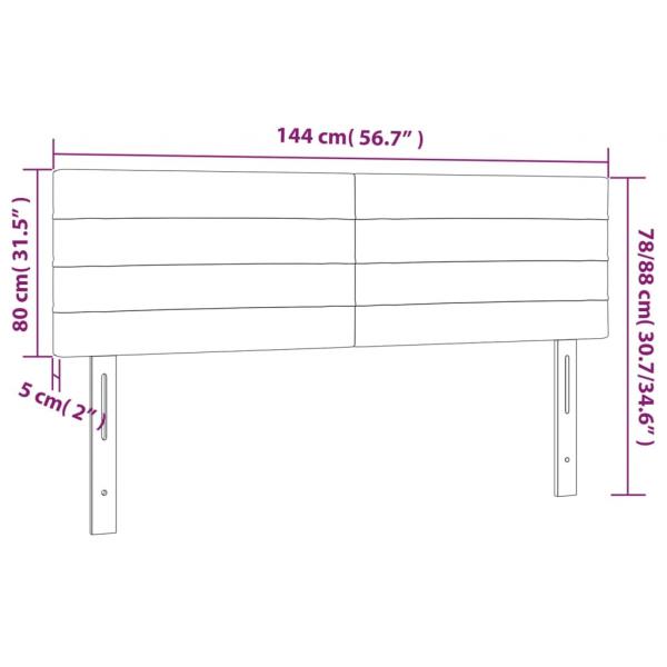 Kopfteile 2 Stk. Dunkelgrau 72x5x78/88 cm Samt