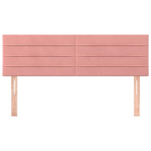 Kopfteile 2 Stk. Rosa 72x5x78/88 cm Samt