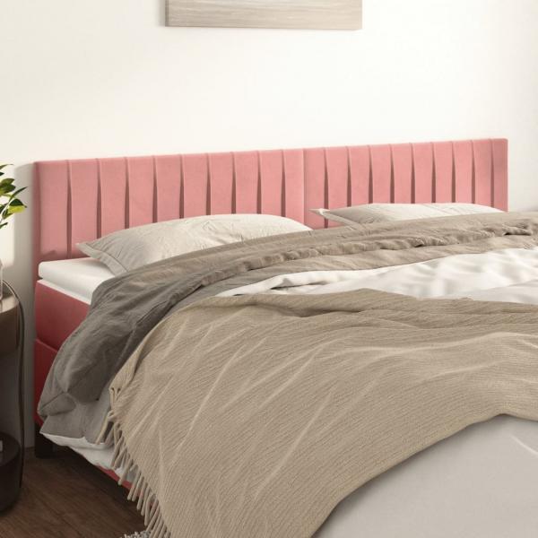 ARDEBO.de - Kopfteile 2 Stk. Rosa 80x5x78/88 cm Samt