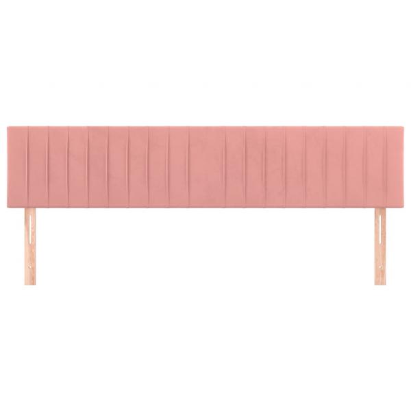 Kopfteile 2 Stk. Rosa 80x5x78/88 cm Samt