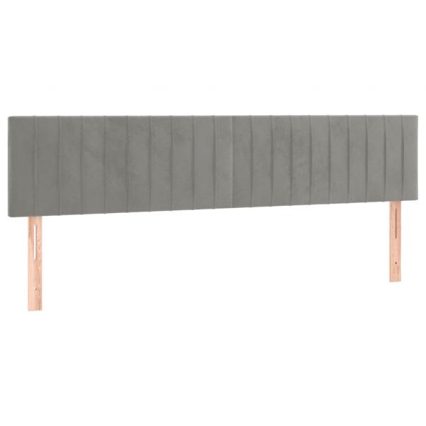 Kopfteile 2 Stk. Hellgrau 100x5x78/88 cm Samt