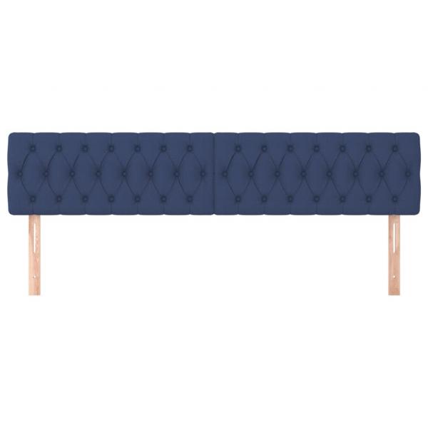 Kopfteile 2 Stk. Blau 100x7x78/88 cm Stoff