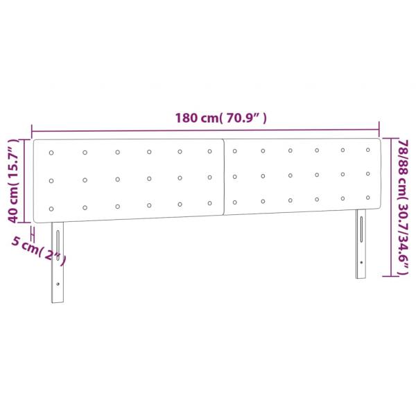 Kopfteile 2 Stk. Grau 90x5x78/88 cm Kunstleder