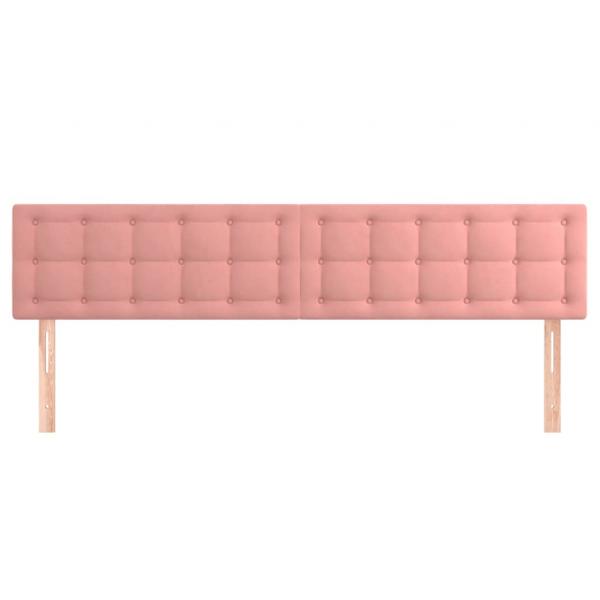 Kopfteile 2 Stk. Rosa 100x5x78/88 cm Samt