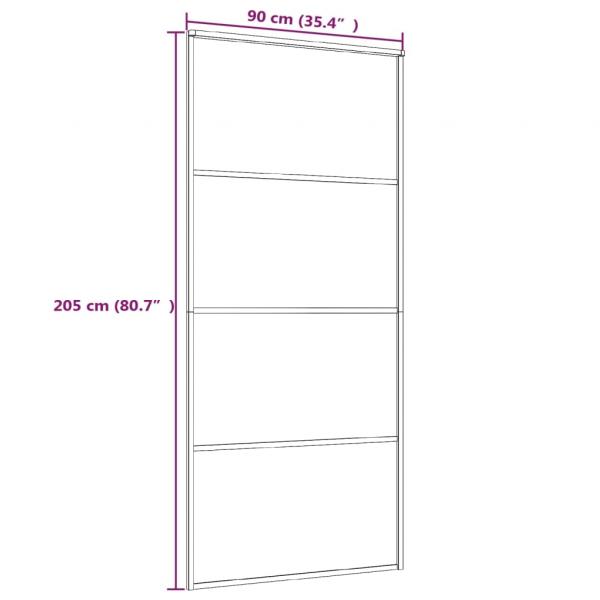 Schiebetür ESG-Glas und Aluminium 90x205 cm Weiß