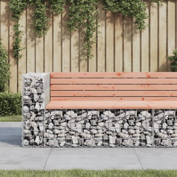 ARDEBO.de - Gartenbank aus Gabionen 122x71x65,5 cm Massivholz Douglasie