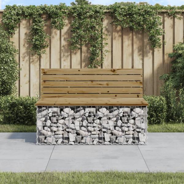 ARDEBO.de - Gartenbank aus Gabionen 103x70x65 cm Kiefernholz Imprägniert