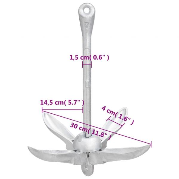 Klappanker Silbern 1,5 kg Temperguss