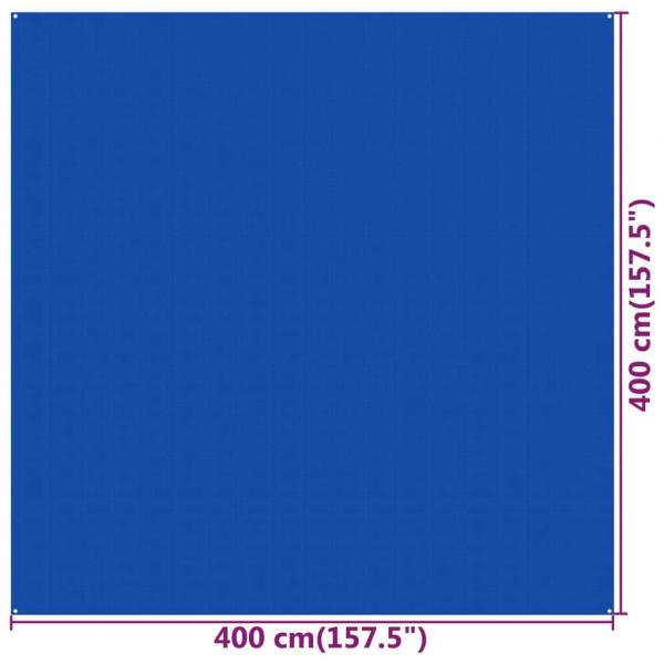 Zeltteppich 400x400 cm Blau HDPE