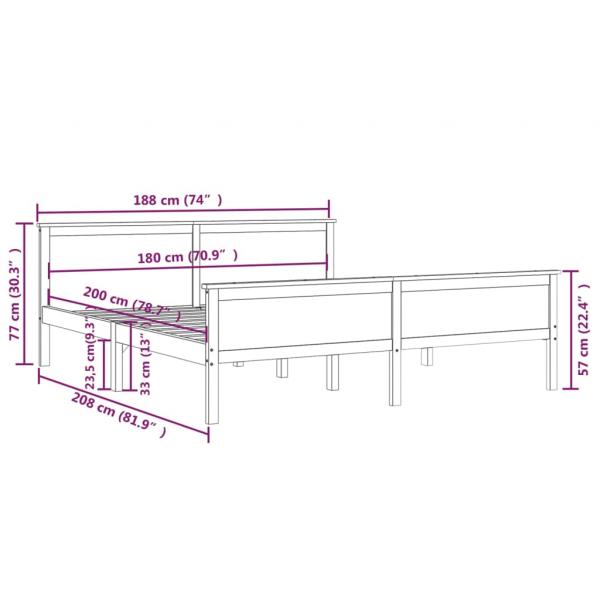 Massivholzbett Honigbraun Kiefernholz 180x200 cm