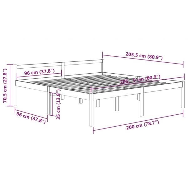 Seniorenbett Honigbraun 200x200 cm Massivholz Kiefer