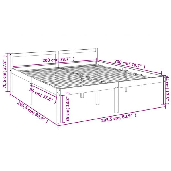 Seniorenbett Honigbraun 200x200 cm Massivholz Kiefer