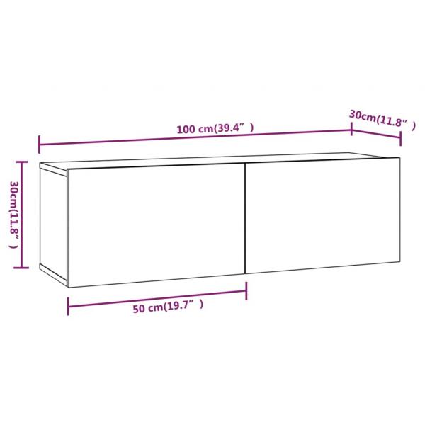 TV-Wandschrank Räuchereiche 100x30x30 cm Holzwerkstoff