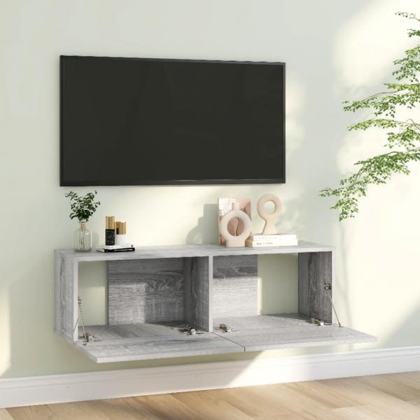 TV-Wandschrank Grau Sonoma 100x30x30 cm Holzwerkstoff