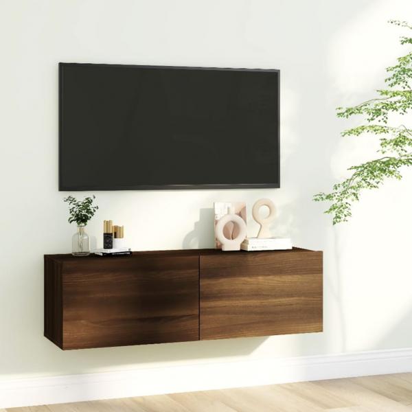 ARDEBO.de - TV-Wandschrank Braun Eiche 100x30x30 cm Holzwerkstoff