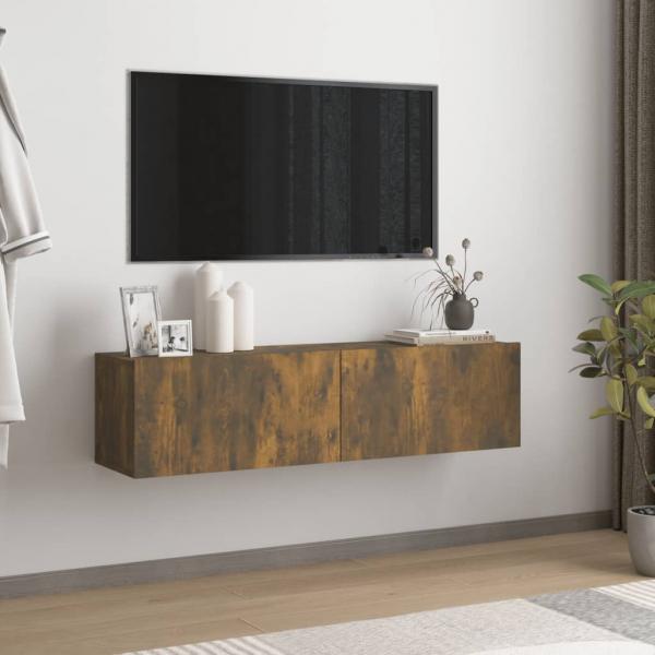 ARDEBO.de - TV-Wandschrank Räuchereiche 120x30x30 cm Holzwerkstoff