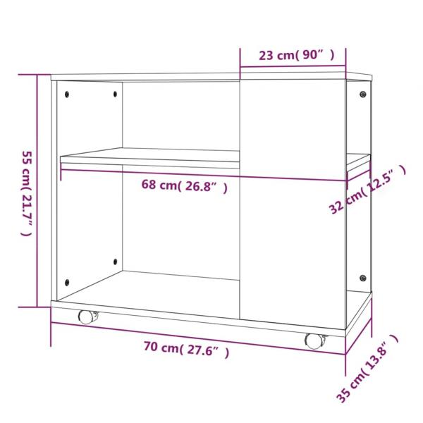 Beistelltisch Räuchereiche 70x35x55 cm Holzwerkstoff