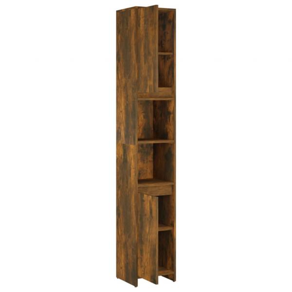 Badezimmerschrank Räuchereiche 30x30x183,5 cm Holzwerkstoff