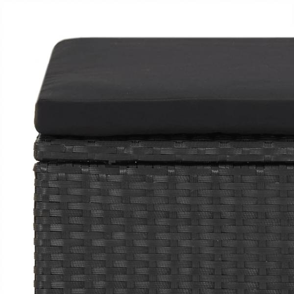 Gartenhocker 4 Stk. mit Sitzkissen Poly Rattan Schwarz