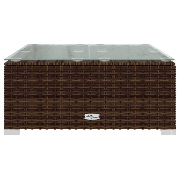 3-tlg. Garten-Lounge-Set mit Kissen Braun Poly Rattan