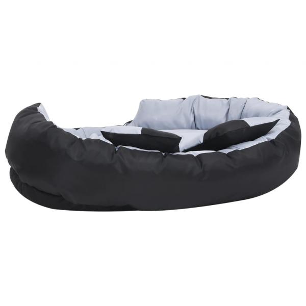 Hundekissen Wendbar und Waschbar Grau und Schwarz 110x80x23 cm