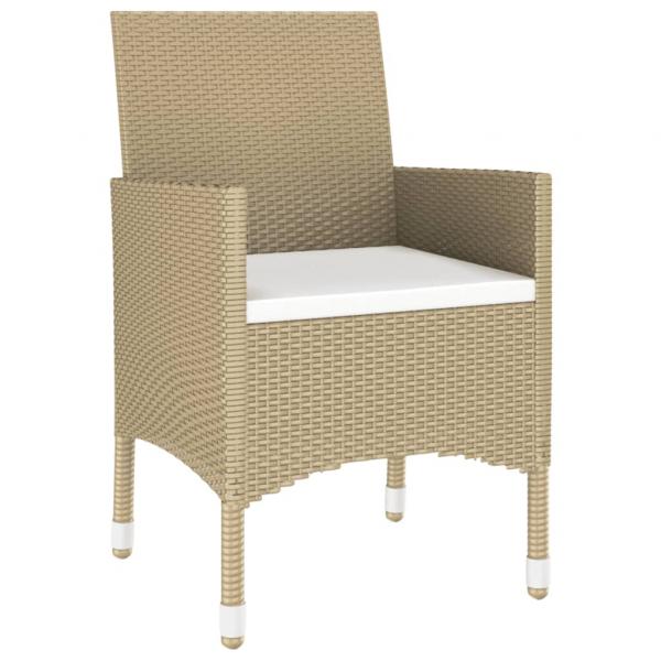 3-tlg. Garten-Essgruppe Poly Rattan Beige