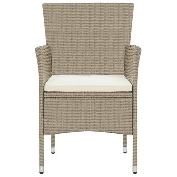 3-tlg. Garten-Essgruppe Poly Rattan Beige