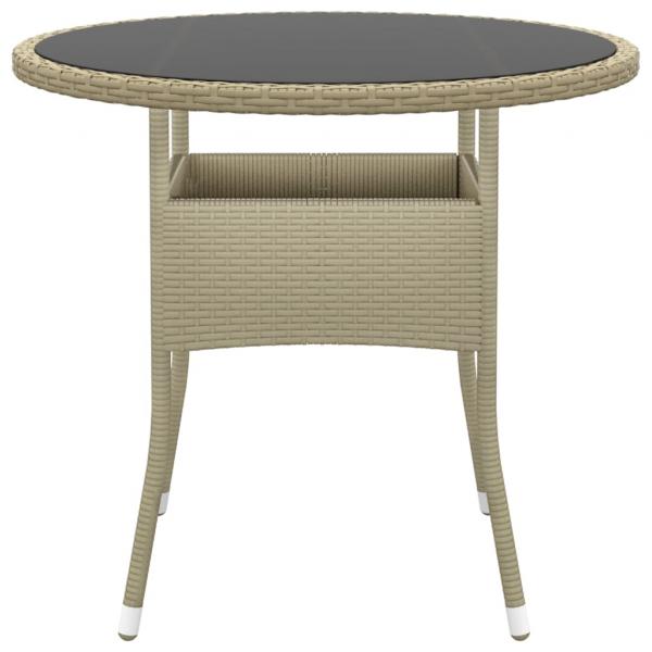 3-tlg. Garten-Essgruppe Poly Rattan Beige