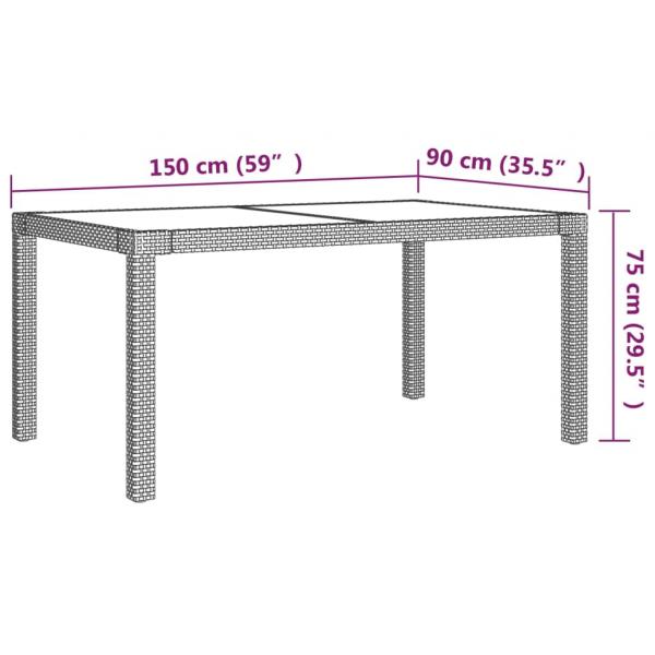 7-tlg. Garten-Essgruppe mit Kissen Poly Rattan Beige