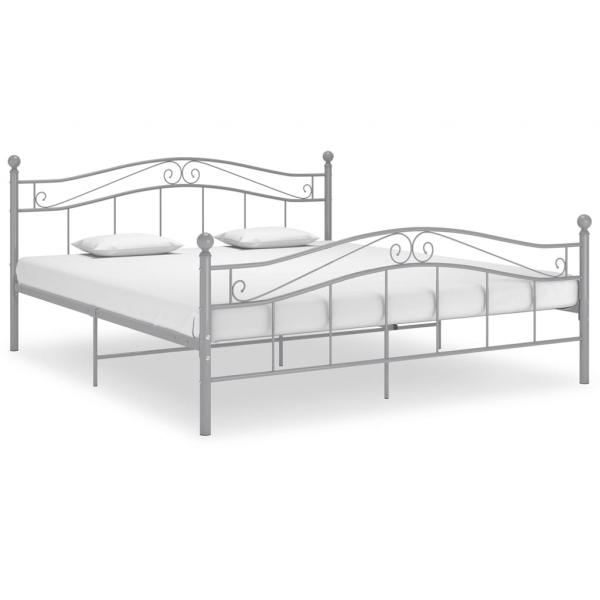 ARDEBO.de - Bett Grau Metall 140x200 cm