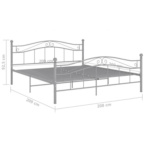 Bett Grau Metall 200x200 cm